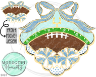 Classy Football- Powder Blue & White