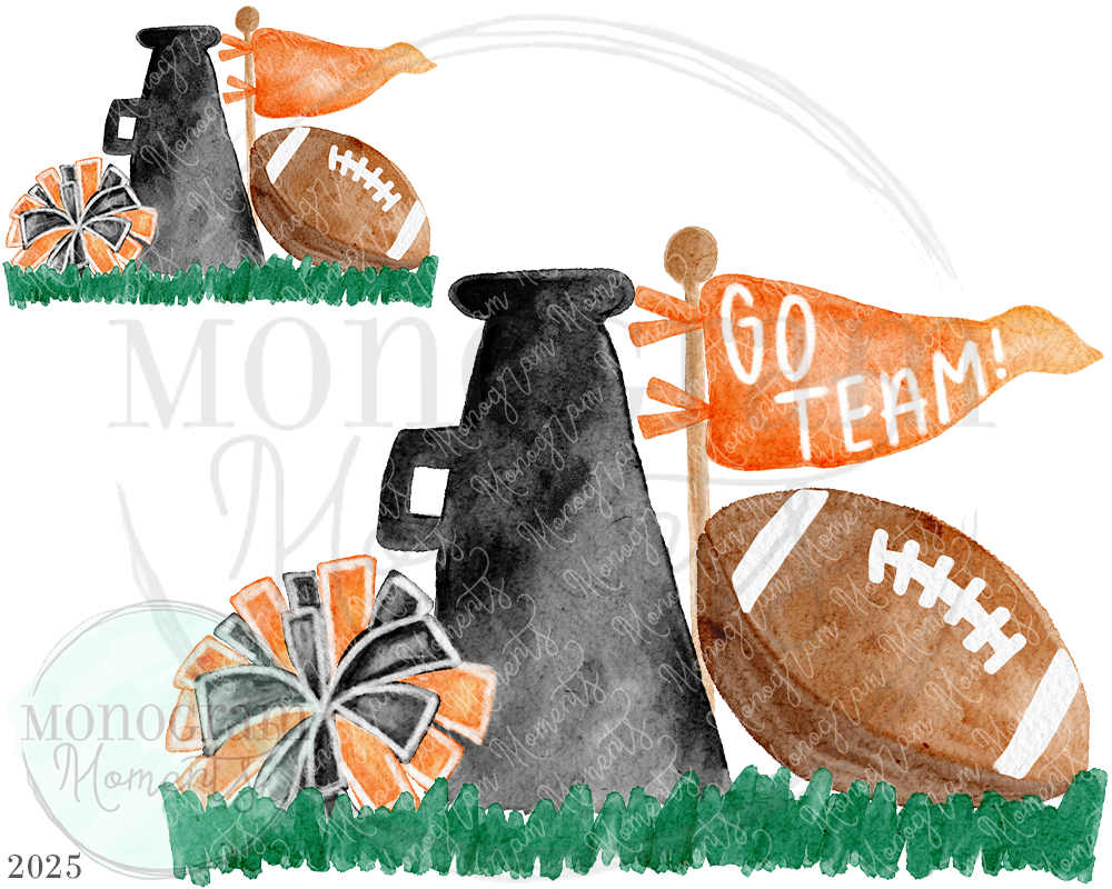 Girl's Football Team-Black & Orange