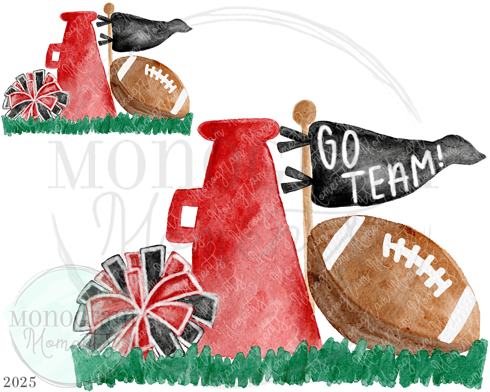 Girl's Football Team- Red & Black