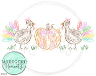Girl's Scribble Turkey Trio