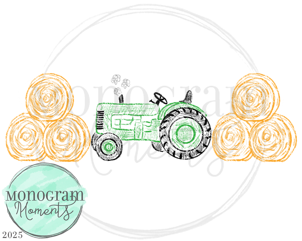 Scribble Tractor & Haybales
