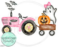 Pink Halloween Vintage Tractor