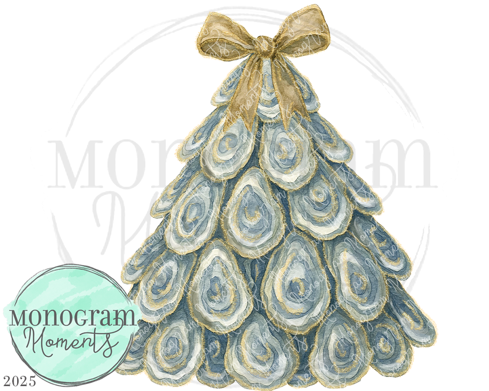 Oyster Christmas Tree - Gold Bow