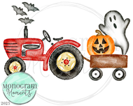 Red Halloween Vintage Tractor