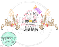 Girl's Scribble Santa Trio
