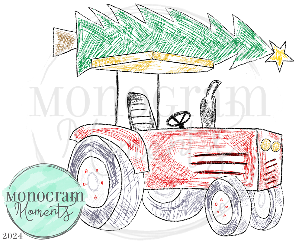 Scribble Christmas Tractor