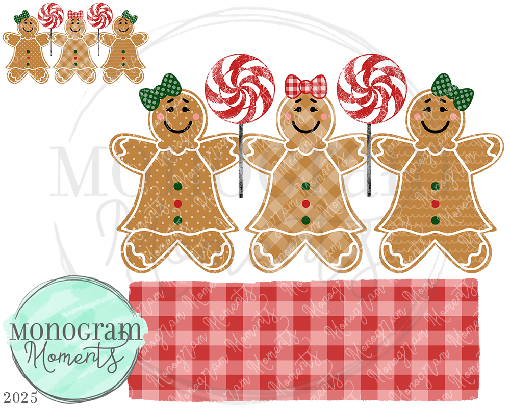 Girl's Gingerbread Lollipop Trio