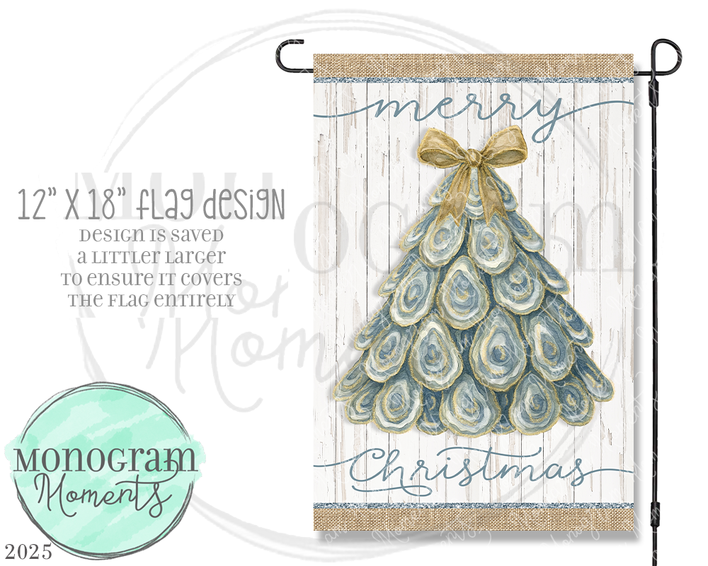 Oyster Christmas Tree Flag Design - 12x18