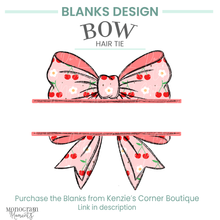 Load image into Gallery viewer, Cherry Bow Hair Tie Blank Design
