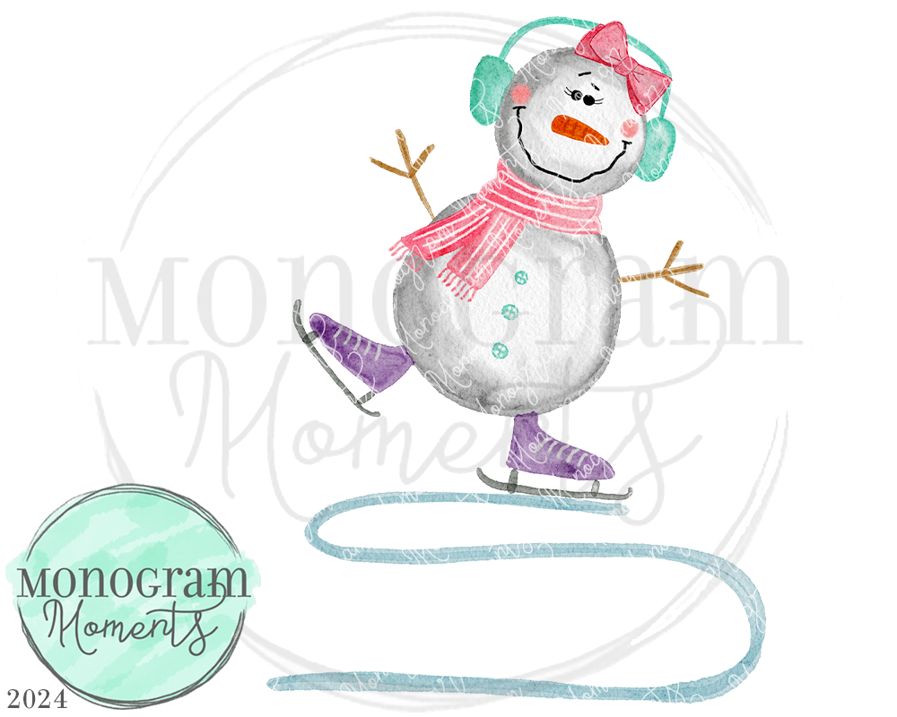 Girl's Skating Snowman