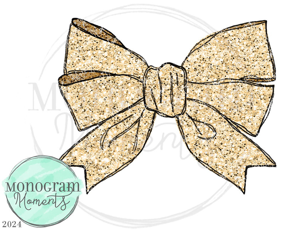 Gold Glitter Bow