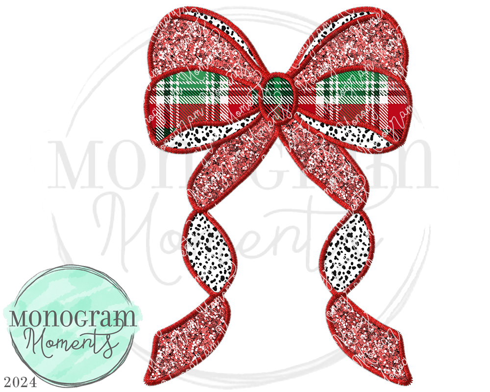 Red Plaid Christmas Bow