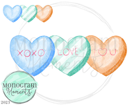 Boy's Watercolor Hearts Trio
