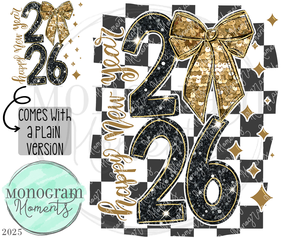 Happy New Year 2026 - Black – Monogram Moments