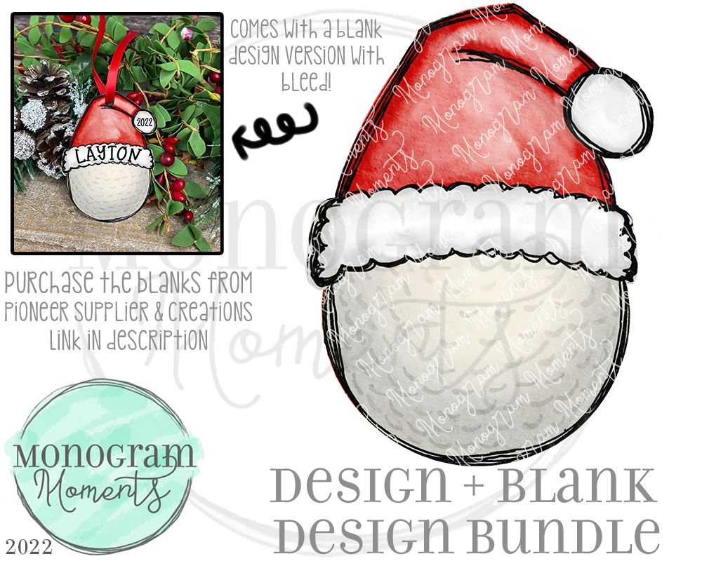 Santa Hat Golf Ball