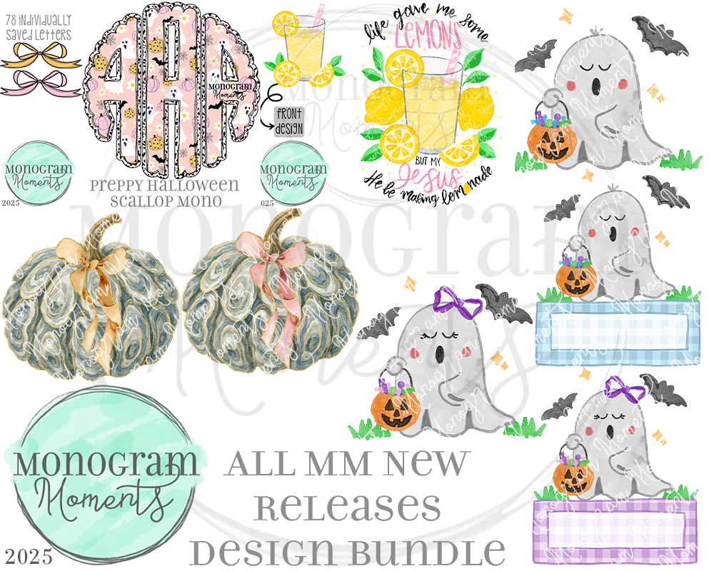 New Release Bundle 08/20/25 - Save extra 20% - 8 Total Designs