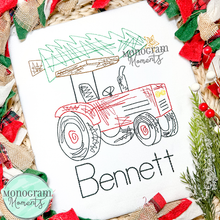 Load image into Gallery viewer, Scribble Tractor &amp; Christmas Tree - SKETCH EMBROIDERY
