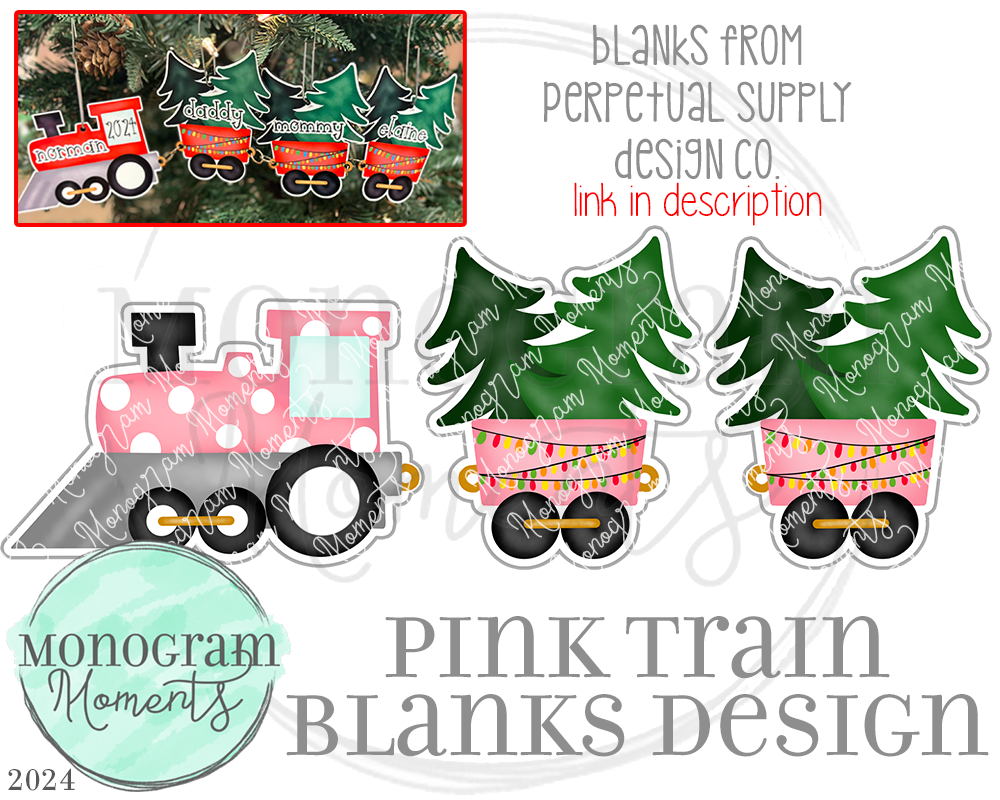 Pink Train Blanks Design