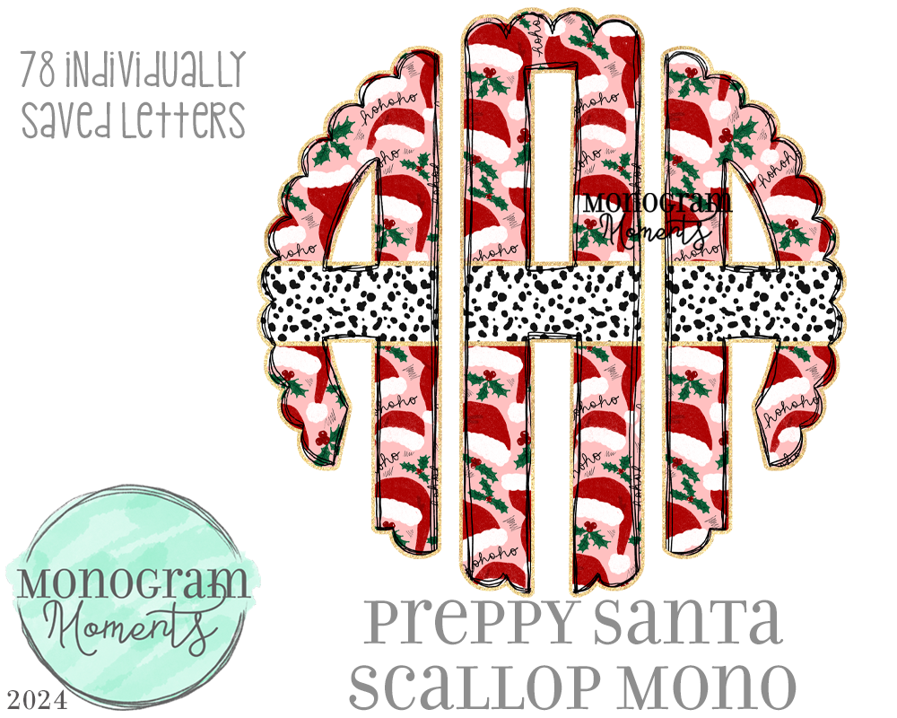 Preppy Santa Scallop Mono