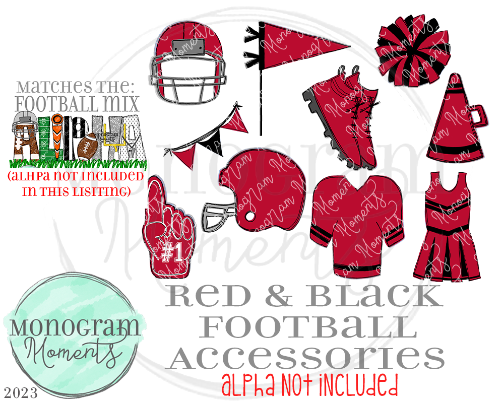 Red & Black Football Accessories