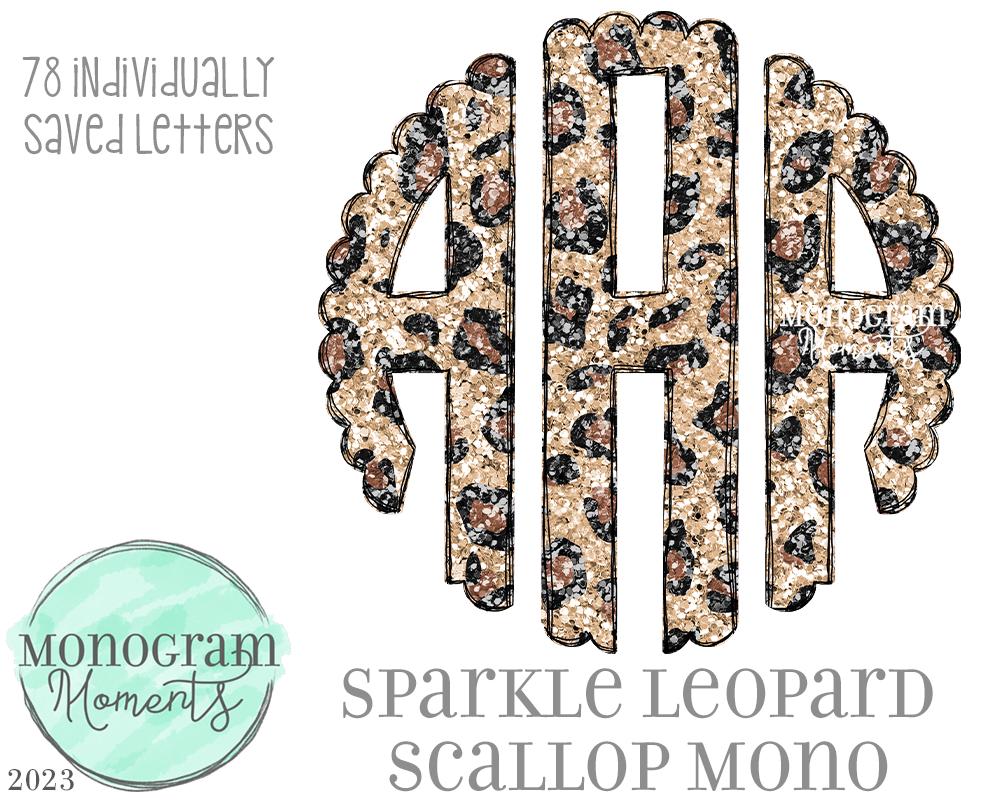 Leopard Sparkle Scallop Mono