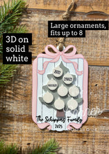 Load image into Gallery viewer, Dainty Christmas Tree Family Ornament - Blanks Design
