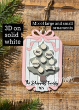 Load image into Gallery viewer, Dainty Christmas Tree Family Ornament - Blanks Design
