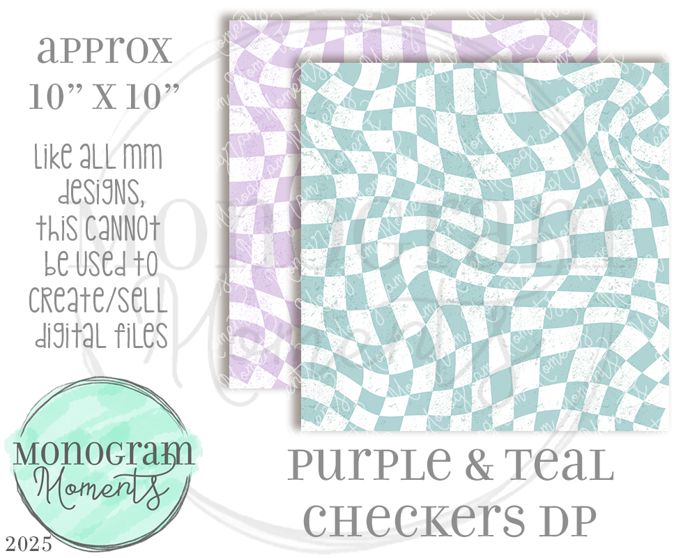 Teal & Purple Checkers DP