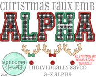 Christmas Faux Embroidery Alpha