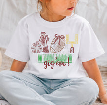 Load image into Gallery viewer, Girl's Maroon Football Scribble

