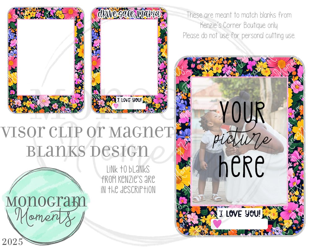 Garden Party - Visor Clip/Magnet Blank Design