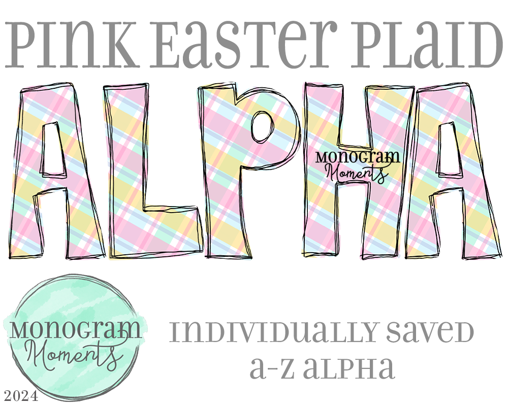 Pink Easter Plaid Alpha
