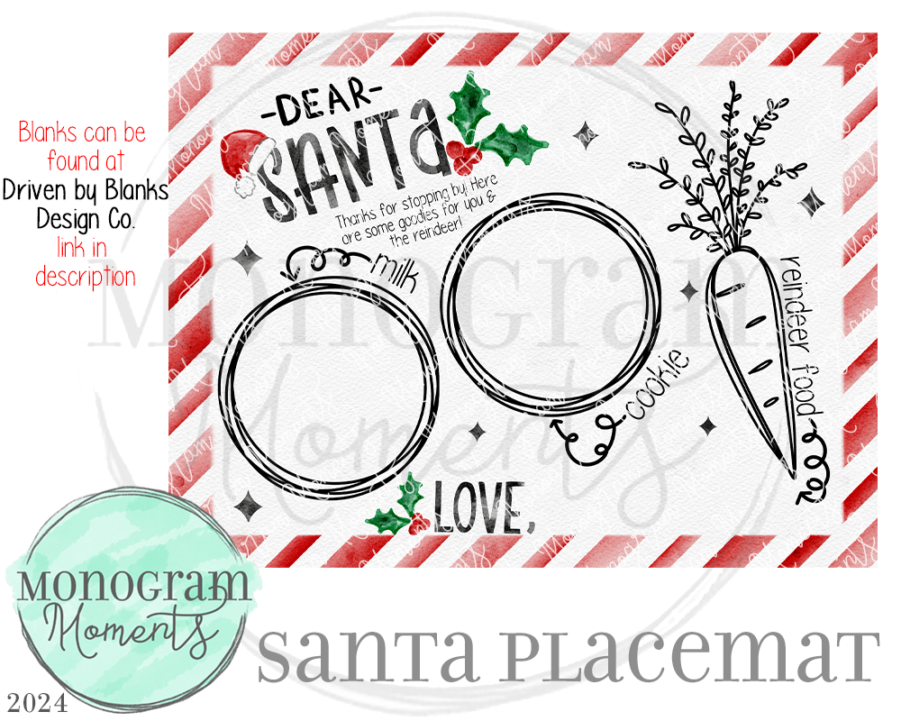 Santa Placemat - Outlines