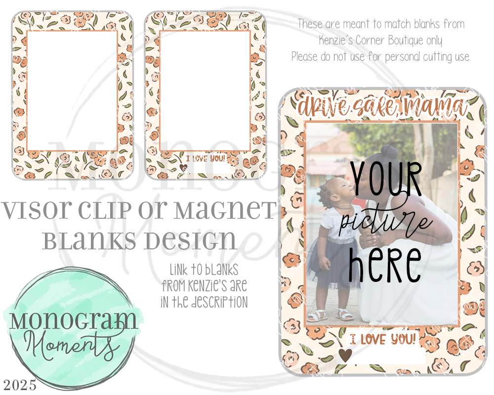 Dainty Floral - Visor Clip/Magnet Blank Design