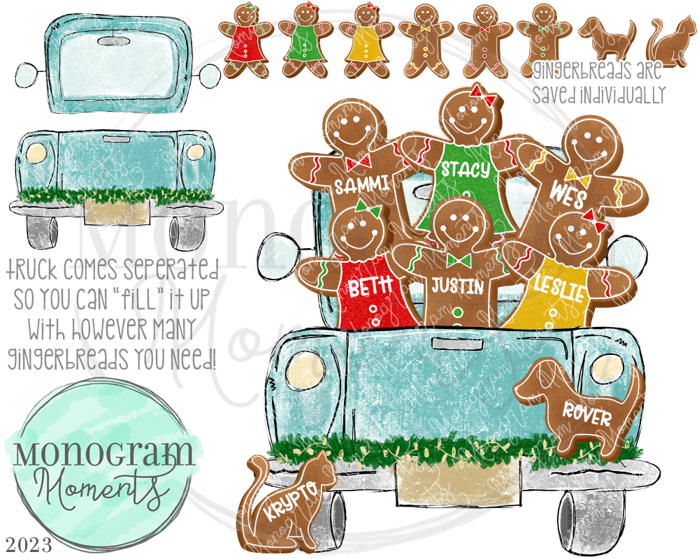 Gingerbread Truck Monogram Moments