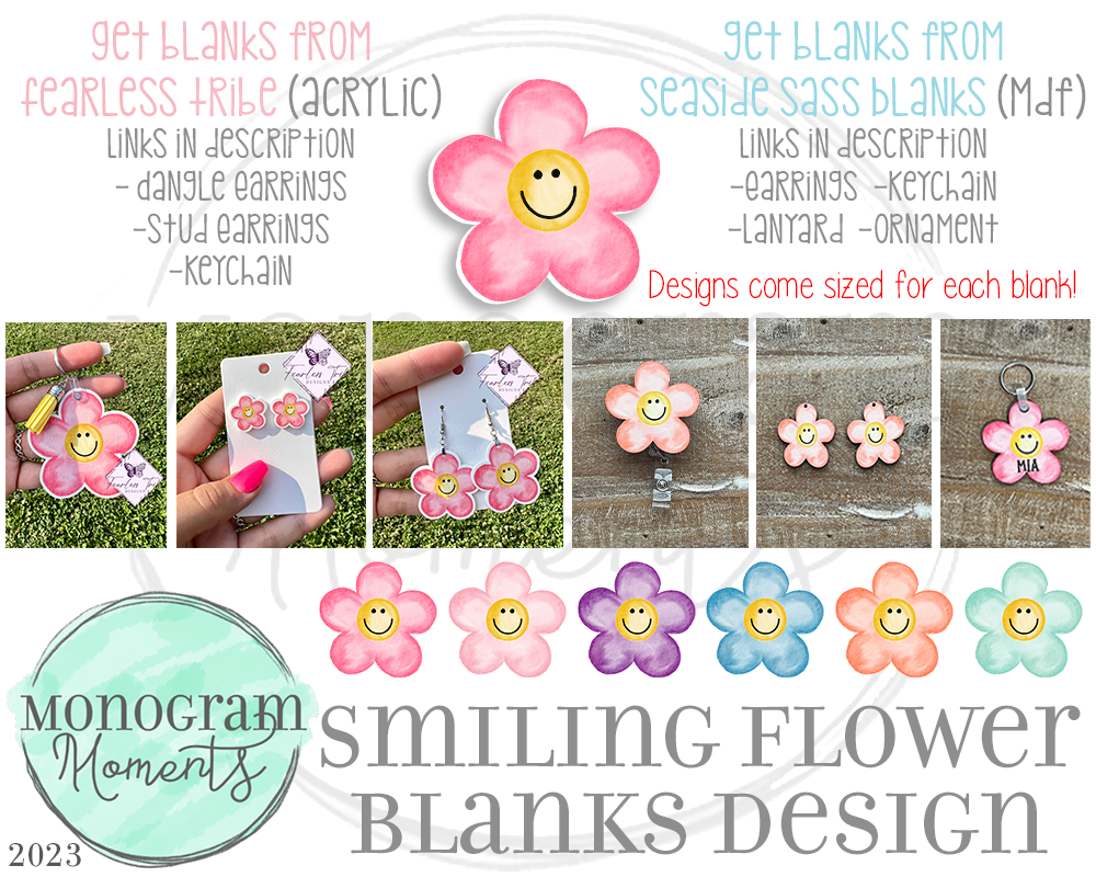 Smiling Flowers Blanks Design