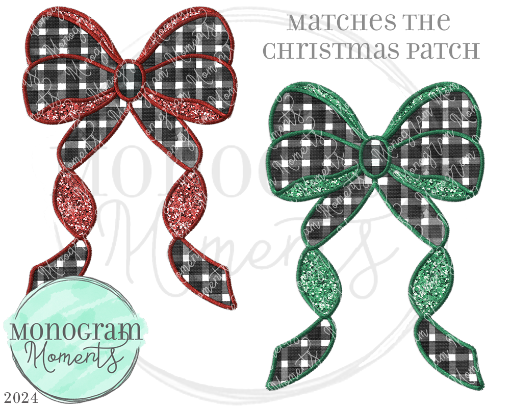 Christmas Patch Matching Bows