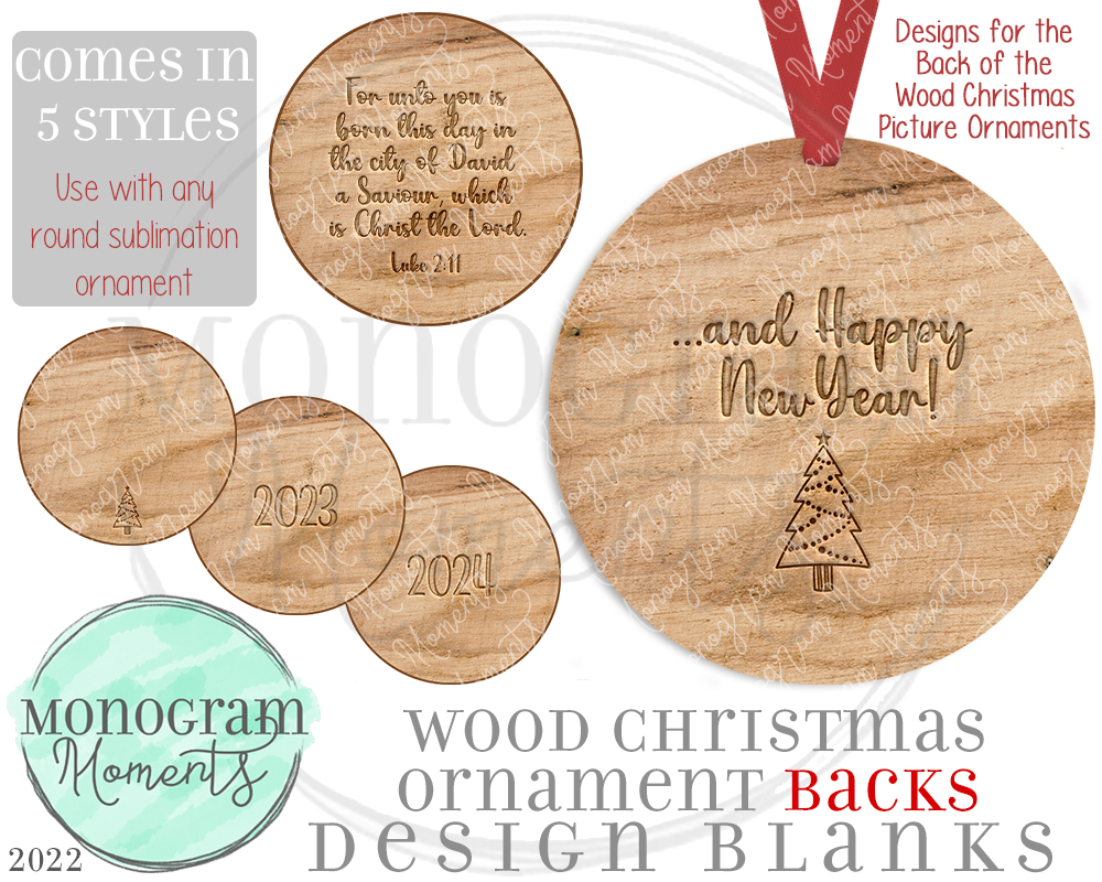 Wood Christmas Ornaments Backs