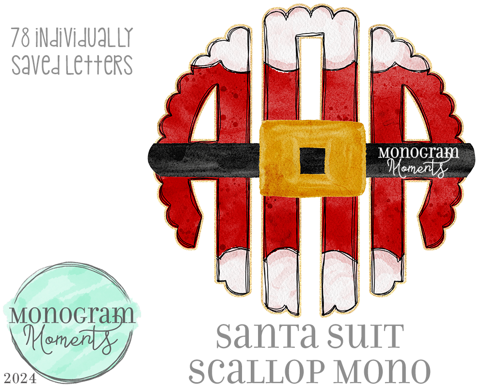 Santa Suit Scallop Mono