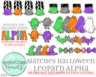 Halloween Leopard Matching Characters