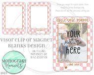 Pink Checker - Visor Clip/Magnet Blank Design