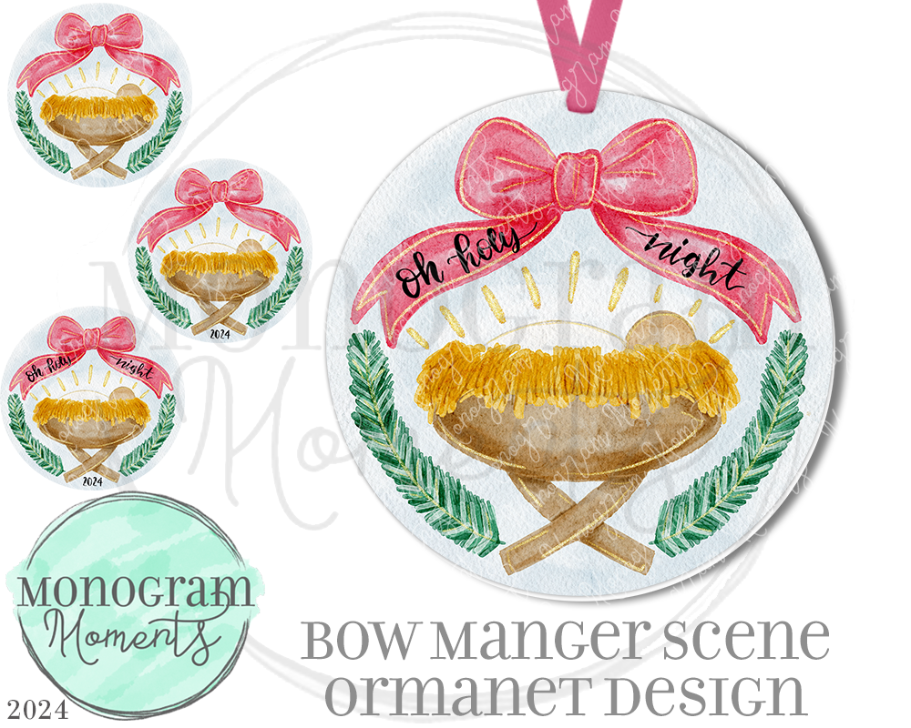 Bow Manger Scene Ornament Design