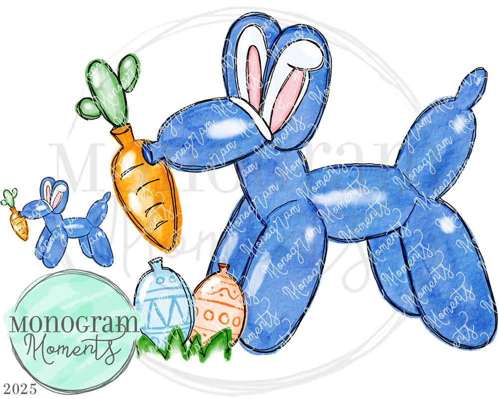 Blue Easter Balloon Dog