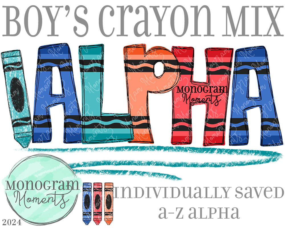 Boy's Crayon Mix Alpha