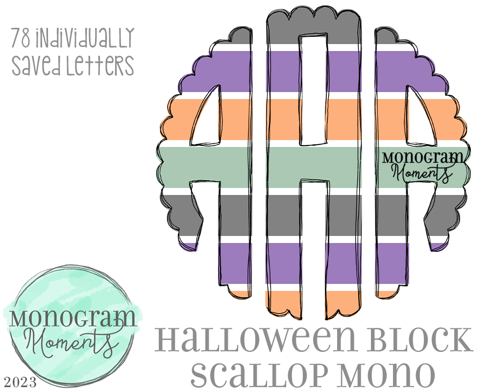 Halloween Block Scallop Mono