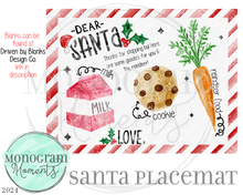 Load image into Gallery viewer, Santa Placemat - Pink Watercolor
