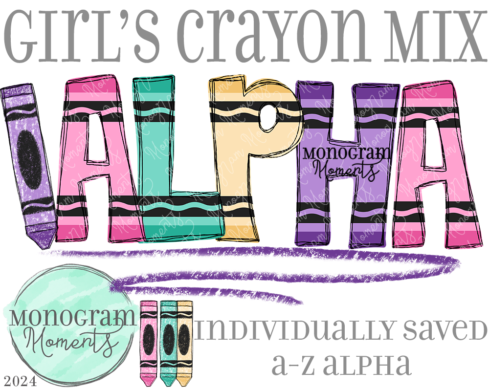 Girl's Crayon Mix Alpha