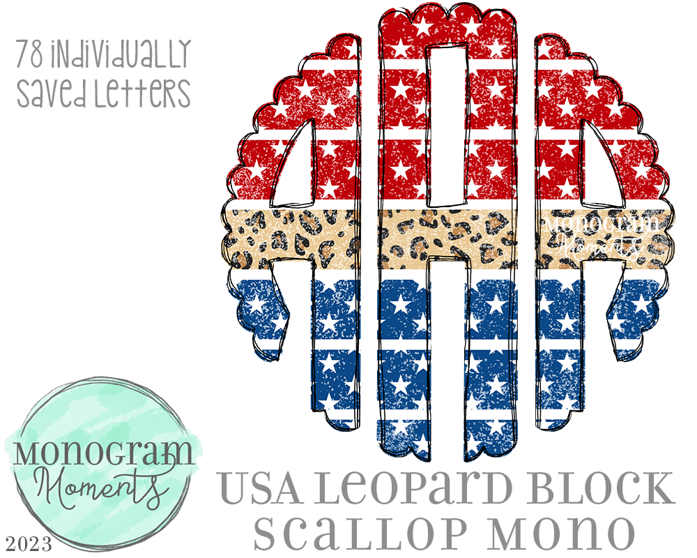 USA Leopard Block Scallop Mono