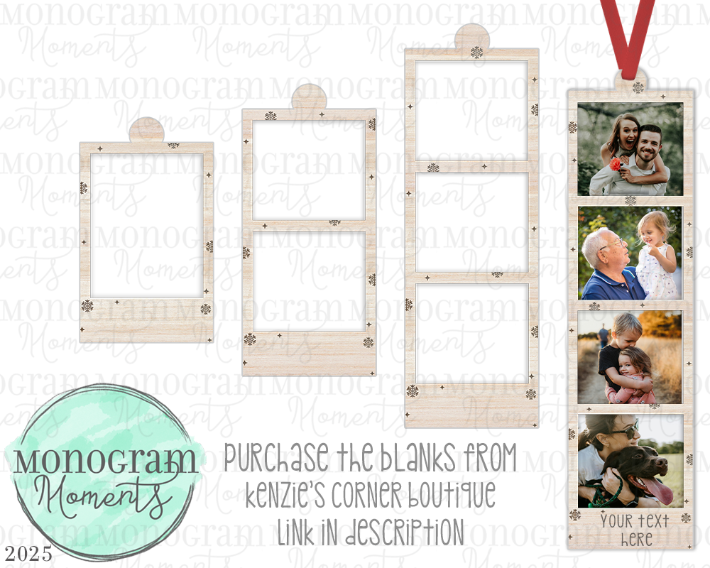 Wood Photo Strip Ornament - Blanks Design