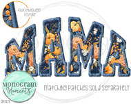 Navy Pumpkins Mama Patch